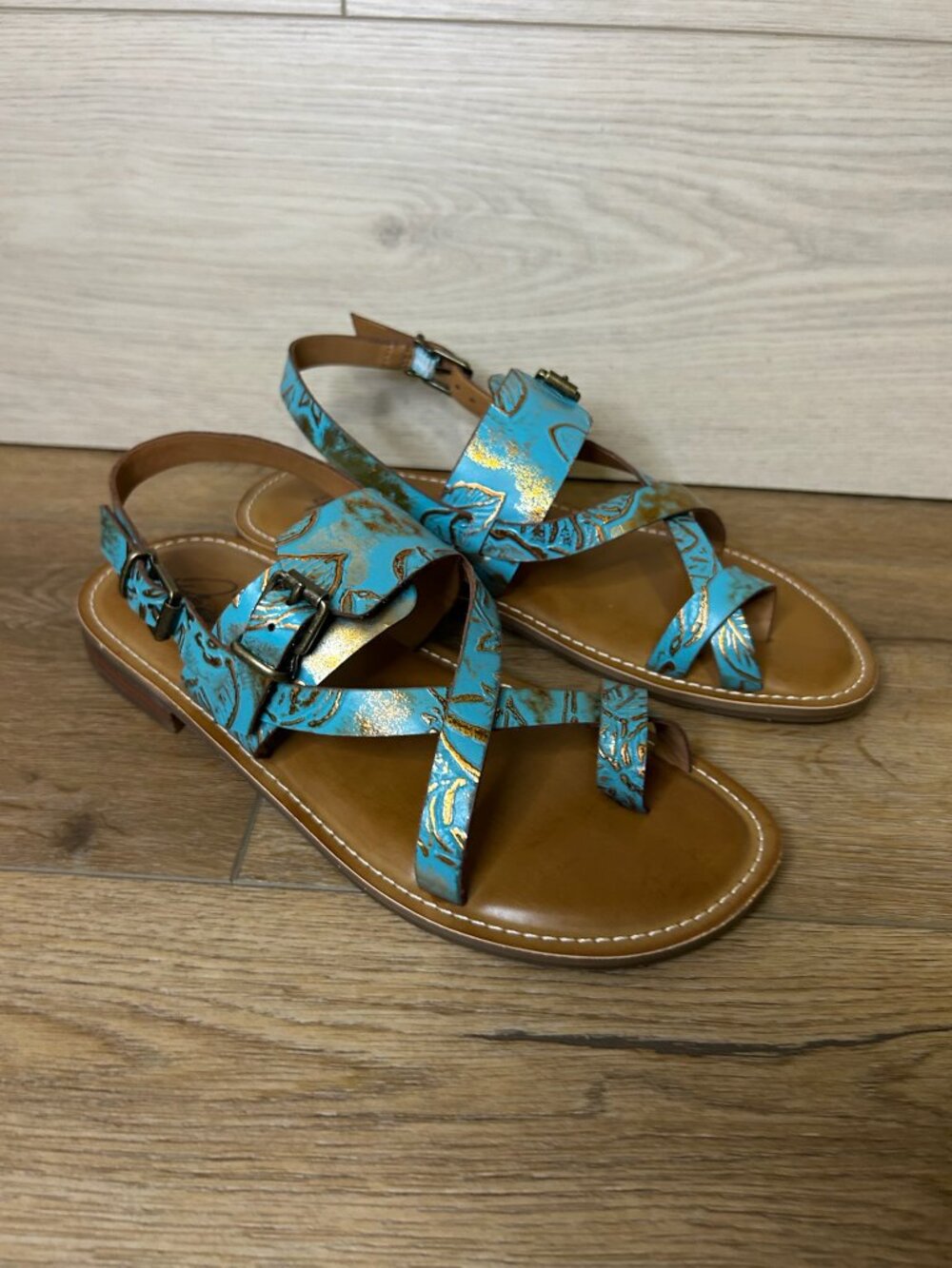 Patricia Nash Fidella Turquoise Sandals 7.5 - Picture 4 of 5